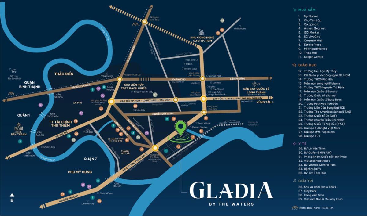vị trí Gladia Khang Điền